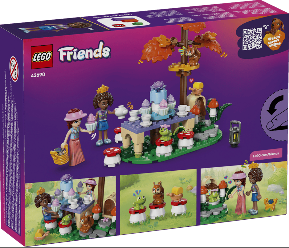 Lego Friends Spielzeug mit Figuren und einem Teetisch im Wald