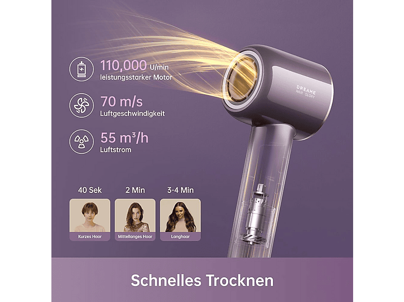 Dreame Glory Combo Haarföhn Purple (1600 Watt) — Foto 5 von 5