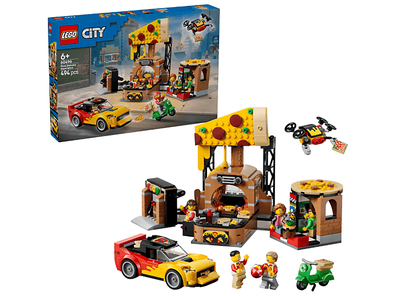 Lego City: 60496 Pizza-Liefererlebnis mit Fahrzeugen Bausatz