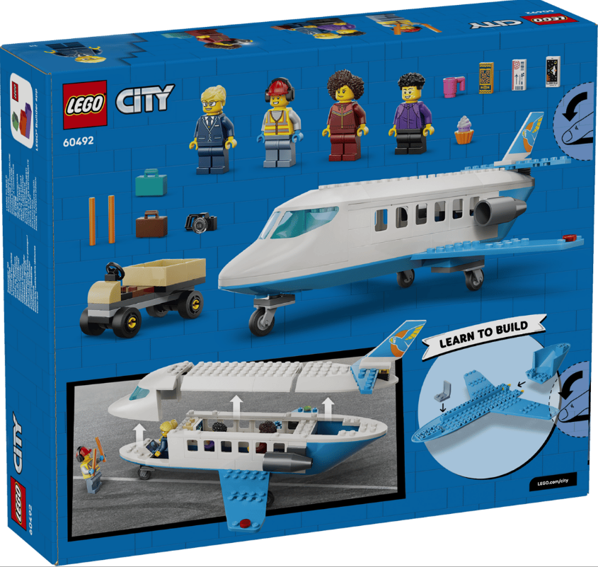 LEGO City Flughafen-Set mit Flugzeug, Figuren, Gepäck und Fahrzeug.