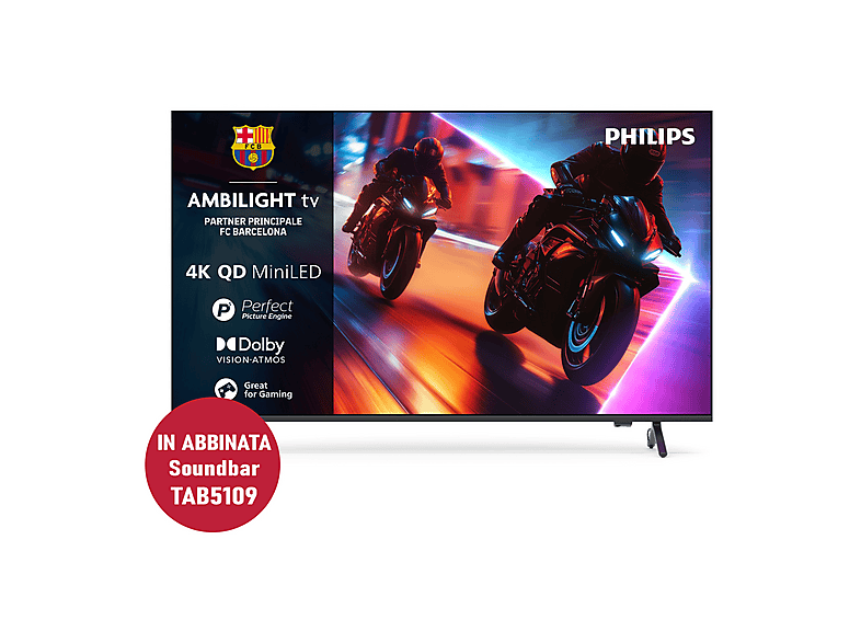 Ambilight TV PHILIPS 65MLED920, 4K ,QD MiniLED 164cm 65”, Smart TV, Dolby Vision and Atmos, Titan OS