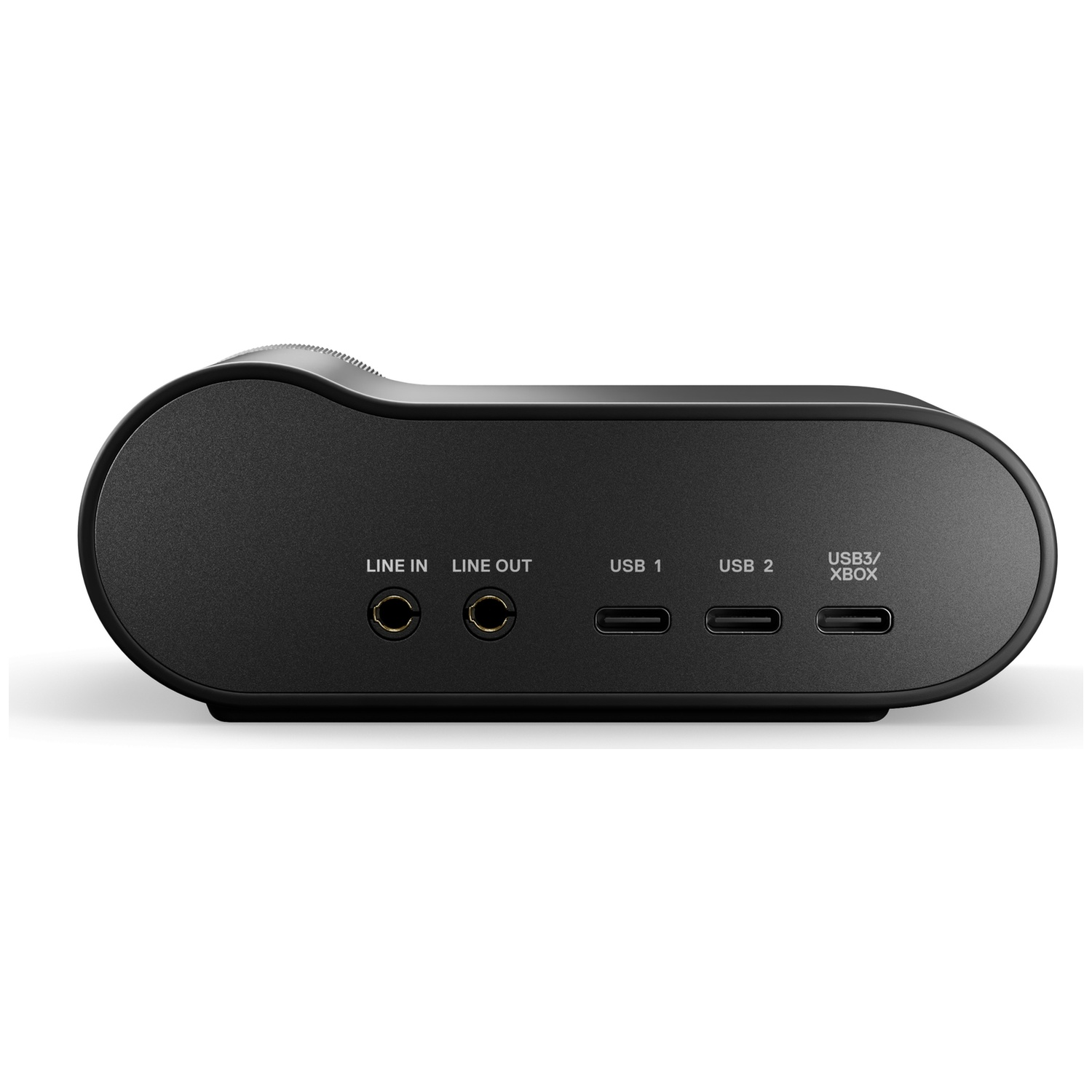 Appareil noir avec ports : Line In, Line Out, USB 1, USB 2, USB3/XBOX.
