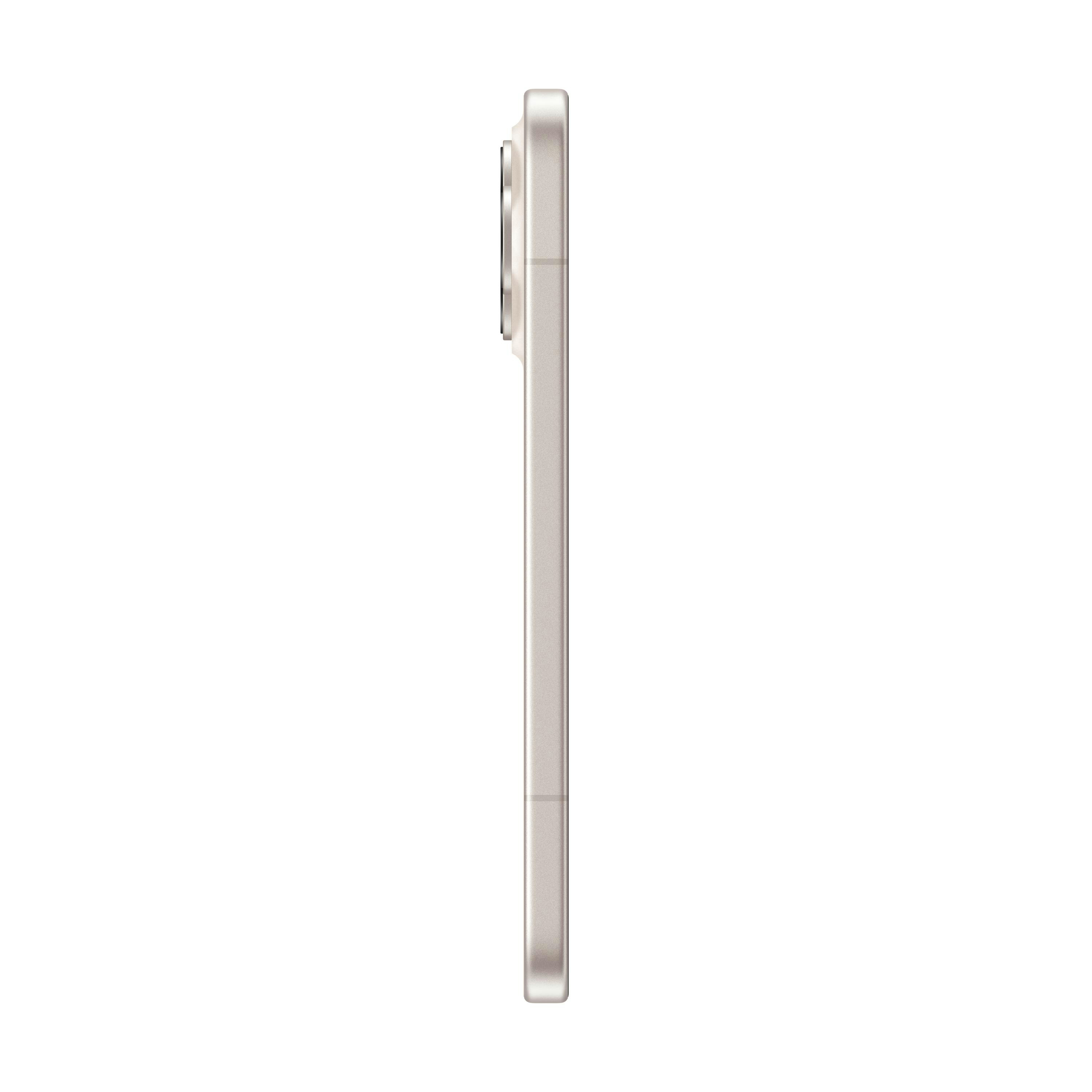 Eine schlichte, silberne Smartphone-Rückseite mit sichtbarer Kameralinse und glatter Oberfläche.