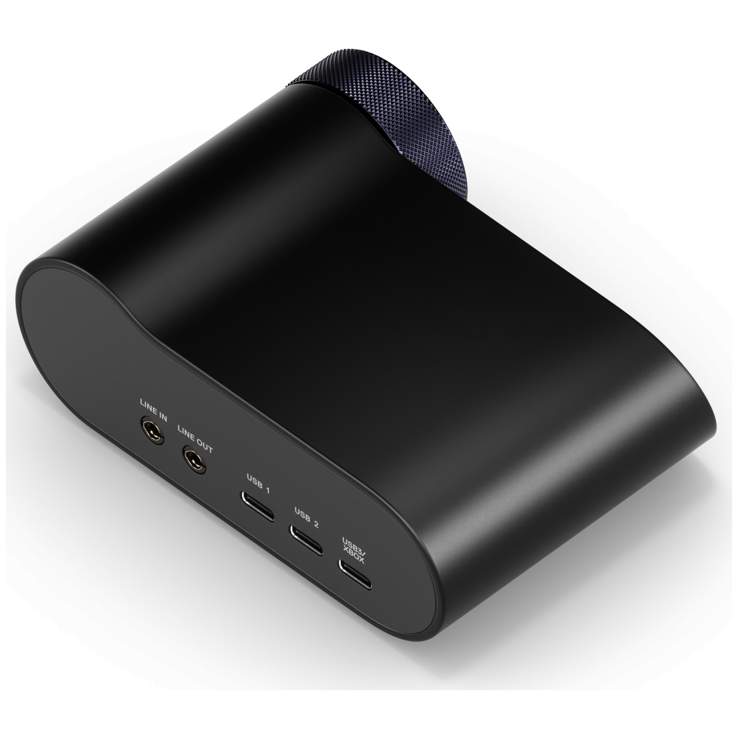 Black audio device with ports: Line In, Line Out, USB 1, USB 2, USB3/XBOX.