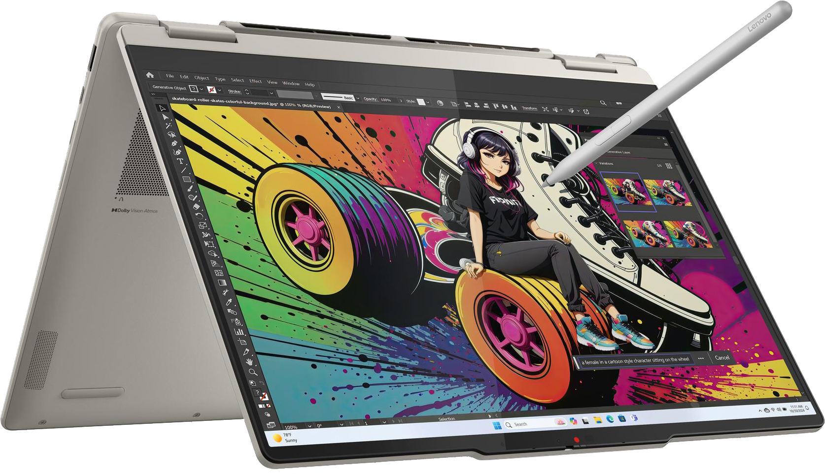 LENOVO Yoga 7 2-in-1 14AKP10 83JR002FHV Szürke 2in1 eszköz (14" WUXGA OLED Touch/Ryzen AI 5/16GB/512 GB SSD/Win11H)