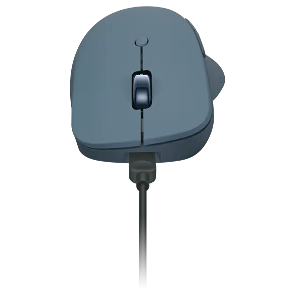 Graue Computermuis mit USB-Kabel.