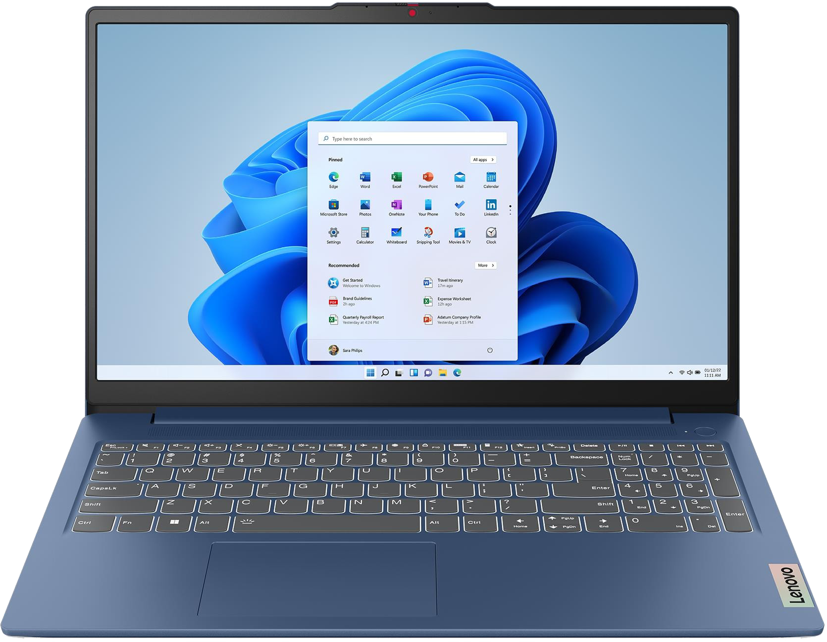 LENOVO IdeaPad Slim 3 15IRU8 82X700GNHV Kék Laptop (15,6" FHD/Core i3/8GB/512 GB SSD/Win11H)