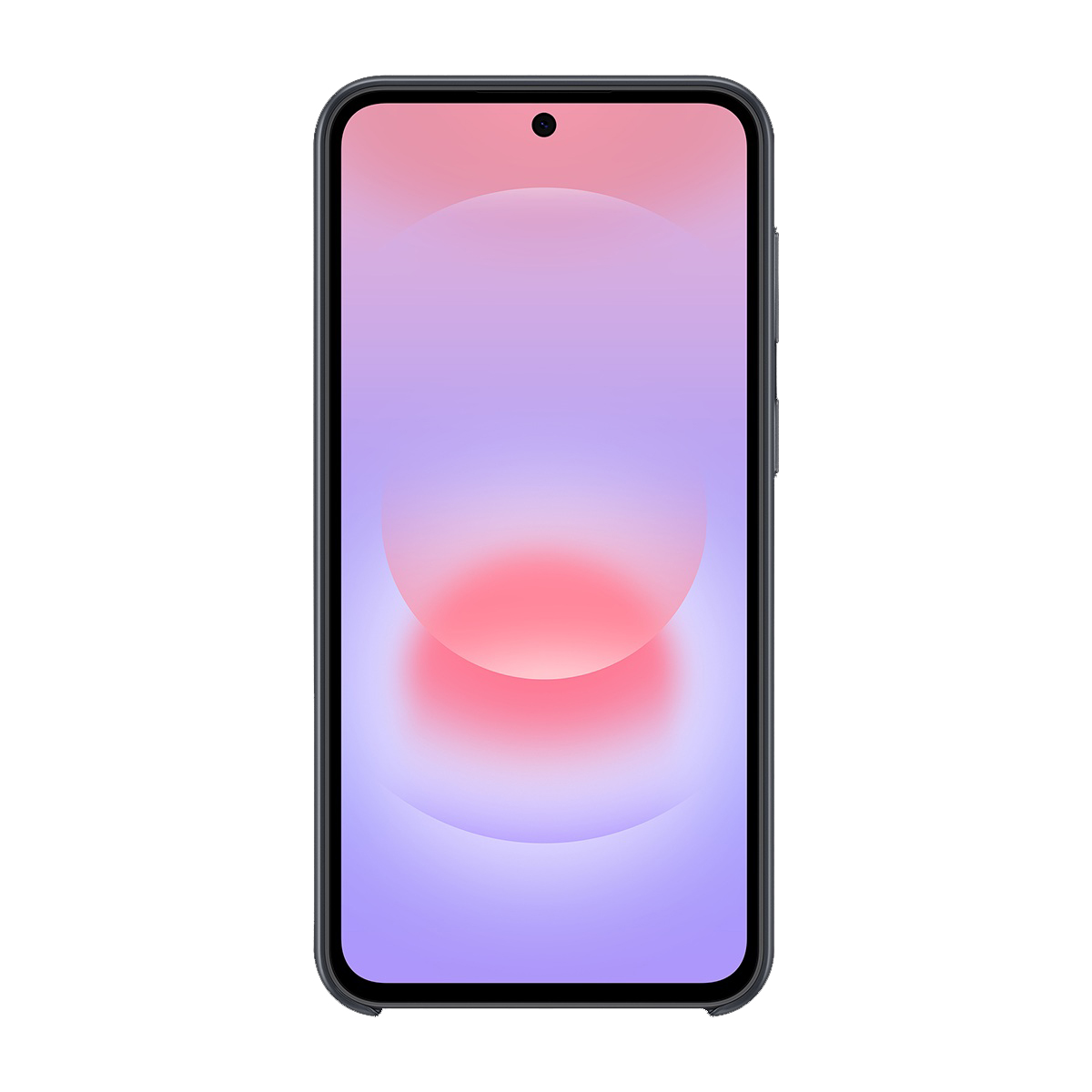 Kamera delikli, degradeli duvar kağıtlı siyah akıllı telefon.