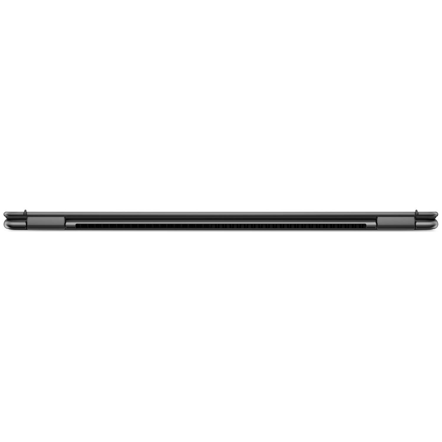 A narrow black laptop keyboard with ventilation slots.