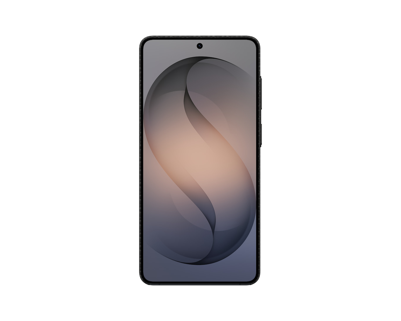 Ein dunkles Smartphone mit einem abstrakten Hintergrundbild auf dem Bildschirm.