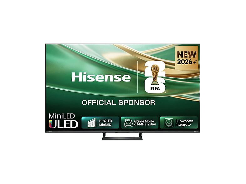 HISENSE 75Q8S, Smart TV MiniLED 144Hz 75'' 4K, Dolby Atmos 2.1 By Devialet, Vision IQ, HDR10+, Native Game Mode, VIDAA OS con 1000+ APP, Alexa built-in, lativù Wifi, Bluetooth