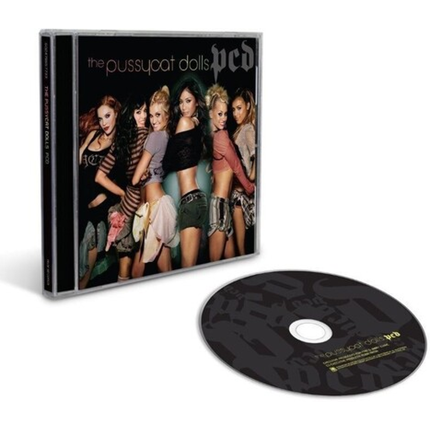 CD-hoes en schijf met The Pussycat Dolls en albumtitel PCD.