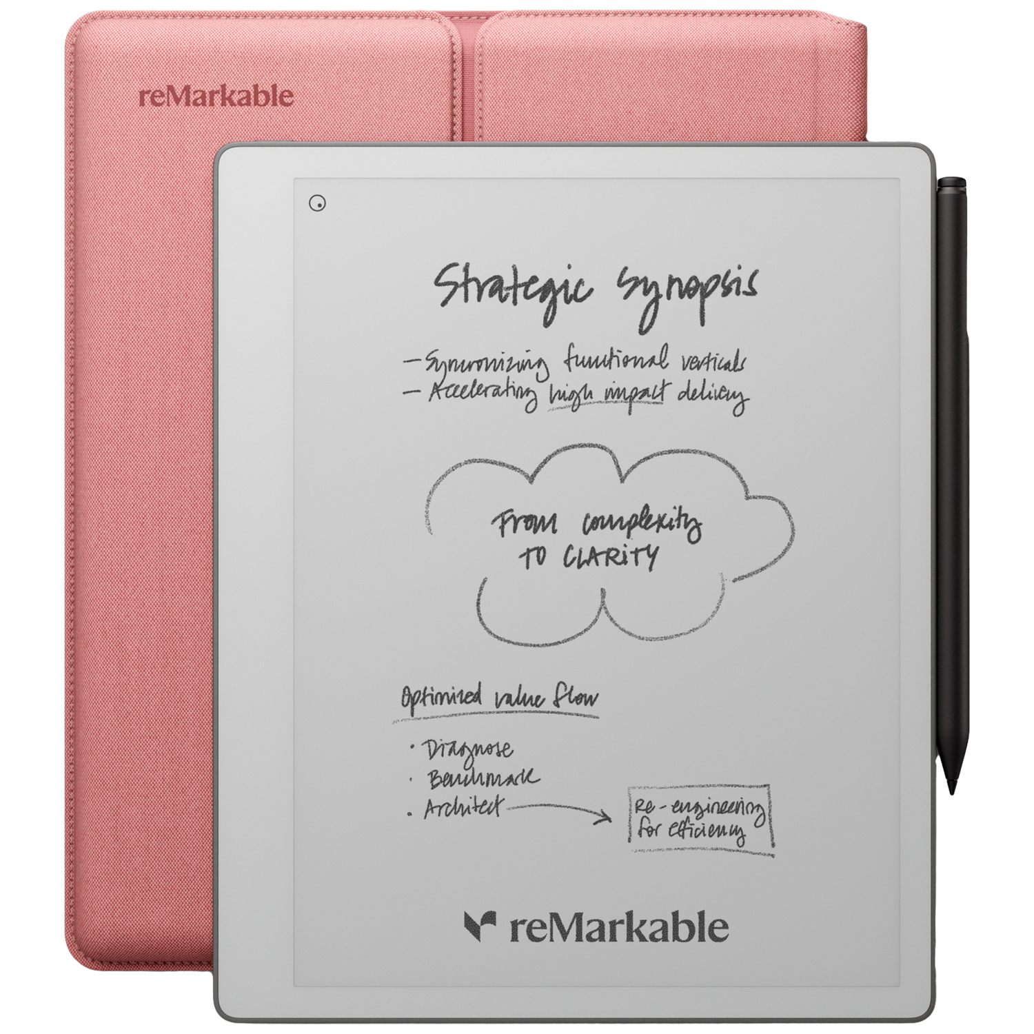 Remarkable Paper Pure - Tablet Met Marker Plus En Sleeve Folio In Woestijnroze 10.3 Inch 32 Gb Digitaal Notitieblok Gray