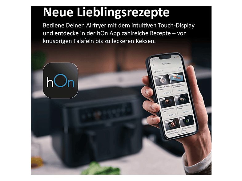 Haier HAF3AD 011 I-Master Series 3 Dual Basket Doppel-Heißluftfritteuse 11 l + 5,5 l, 3000 Watt, Schwarz — Foto 5 von 5