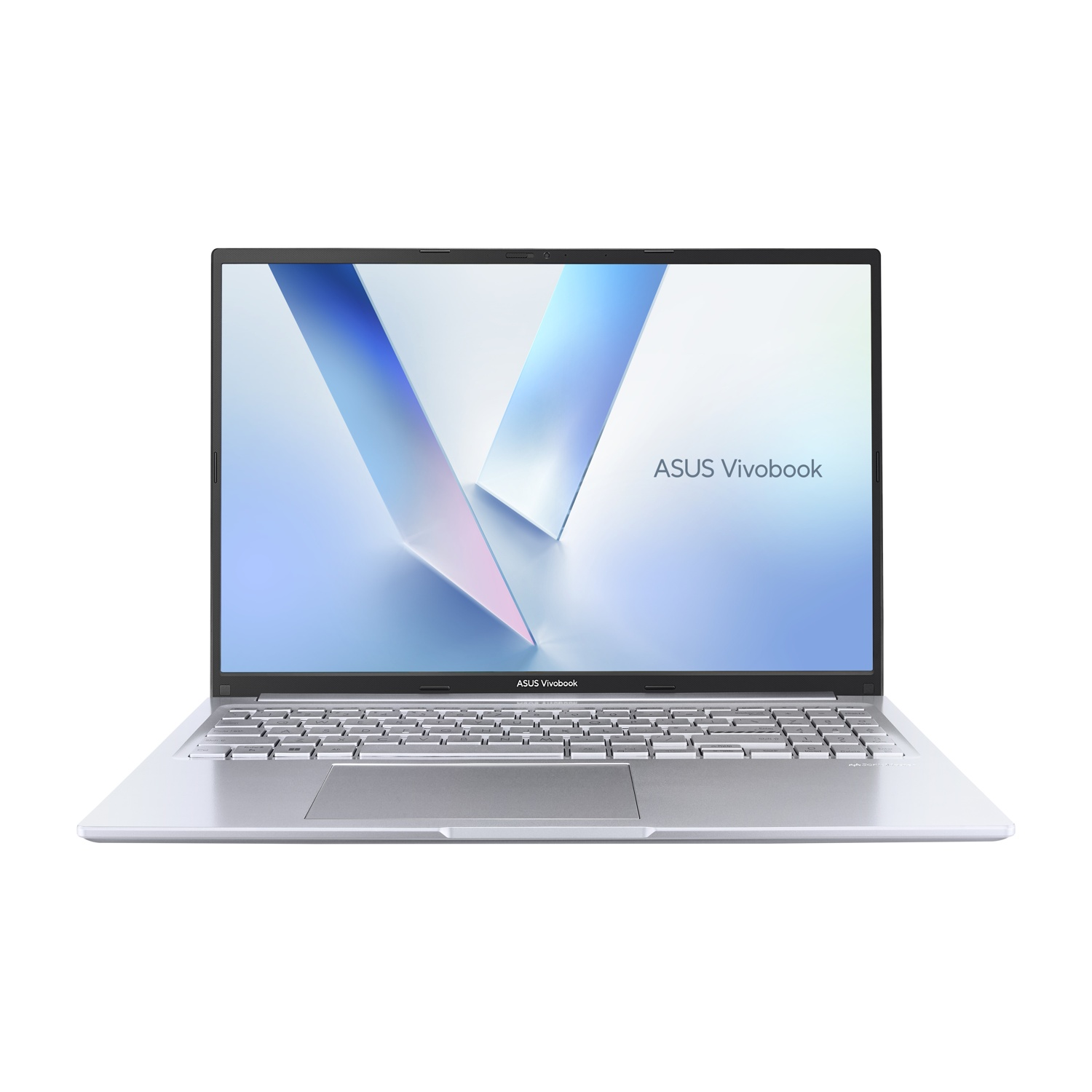 Un laptop argento mostra 'ASUS Vivobook'.