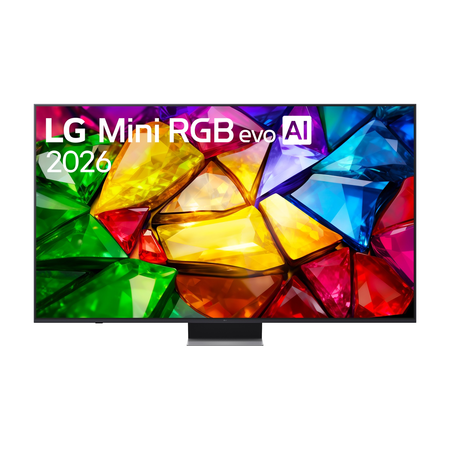 Una TV LG OLED con la scritta "LG Mini RGB evo AI 2026"