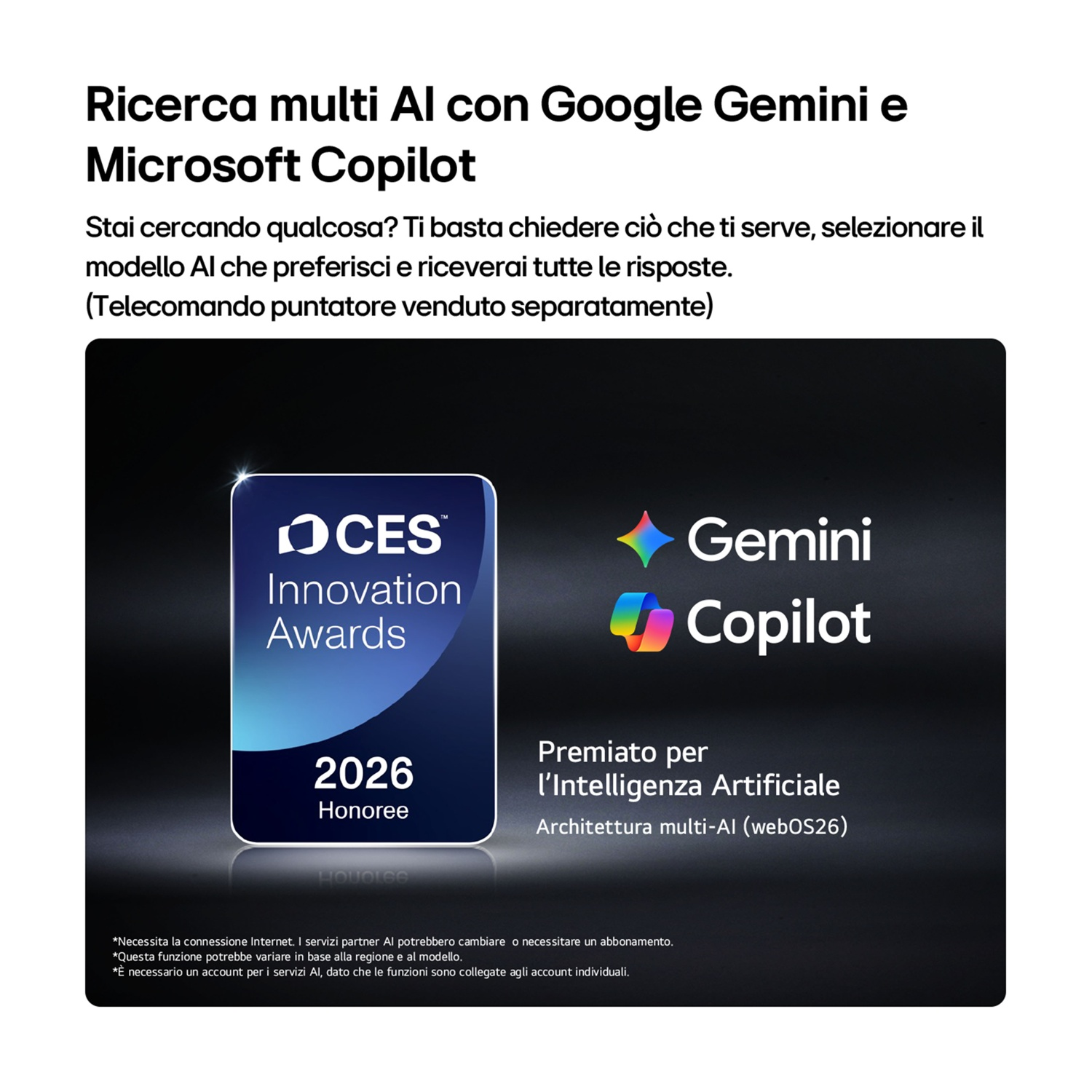 CES Innovation Award 2026 Honoree per Gemini Copilot, Architettura AI.