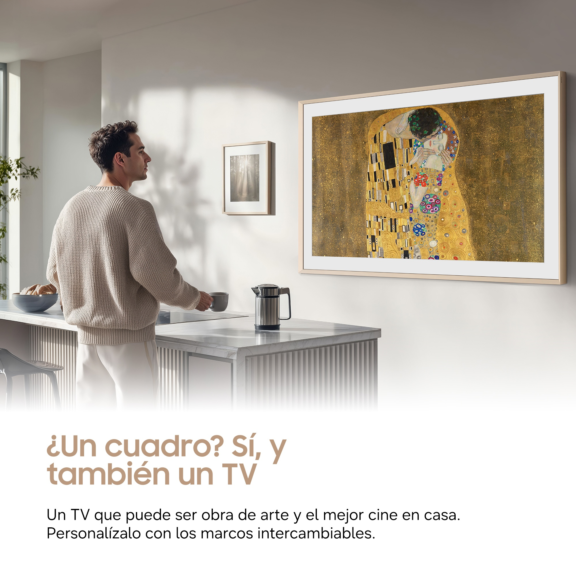 ¿Un cuadro? Sí, y también un TV Un TV que puede ser obra de arte y el mejor cine en casa. Personalízalo con los marcos intercambiables.
