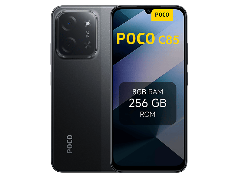 Móvil - Pocophone POCO C85, Negro, 256 GB, 8 GB RAM, 6.9" Dot Drop, MediaTek Helio G81-Ultra, 6000 mAh