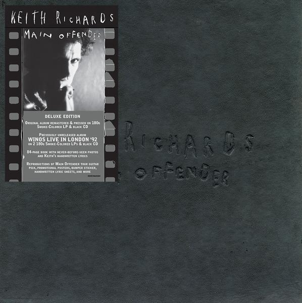 Keith Richards Main Offender albumának borítója, Deluxe Edition, fotóval és szöveges részletekkel.