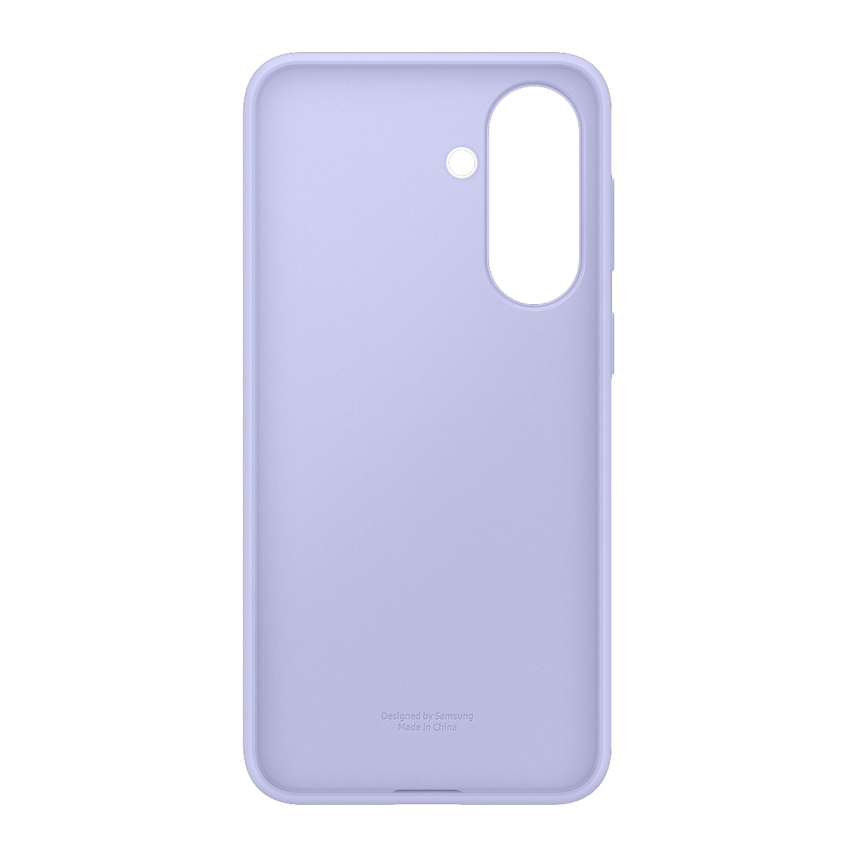 Kamera kesimli ve Samsung logolu açık mor telefon kılıfı.