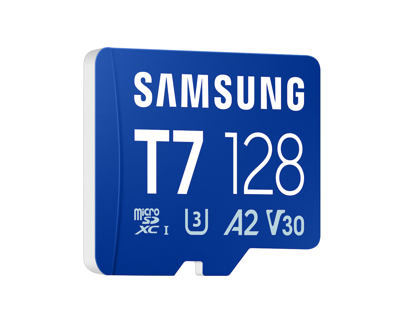 Samsung T7 128GB MicroSDXC I A2 V30 hafıza kartı.