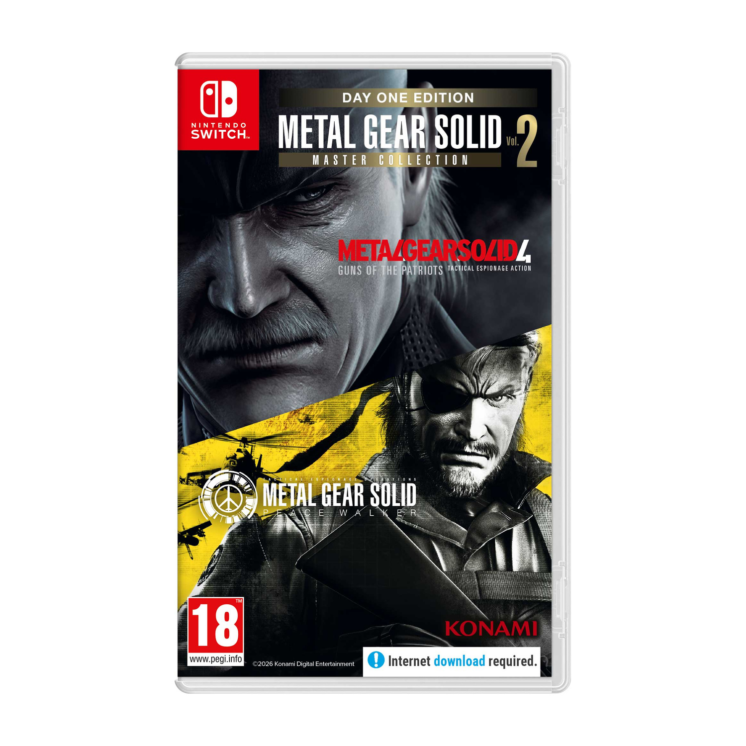Custodia gioco Nintendo Switch per Metal Gear Solid 2, Vol. 2. Con Snake e Raiden.