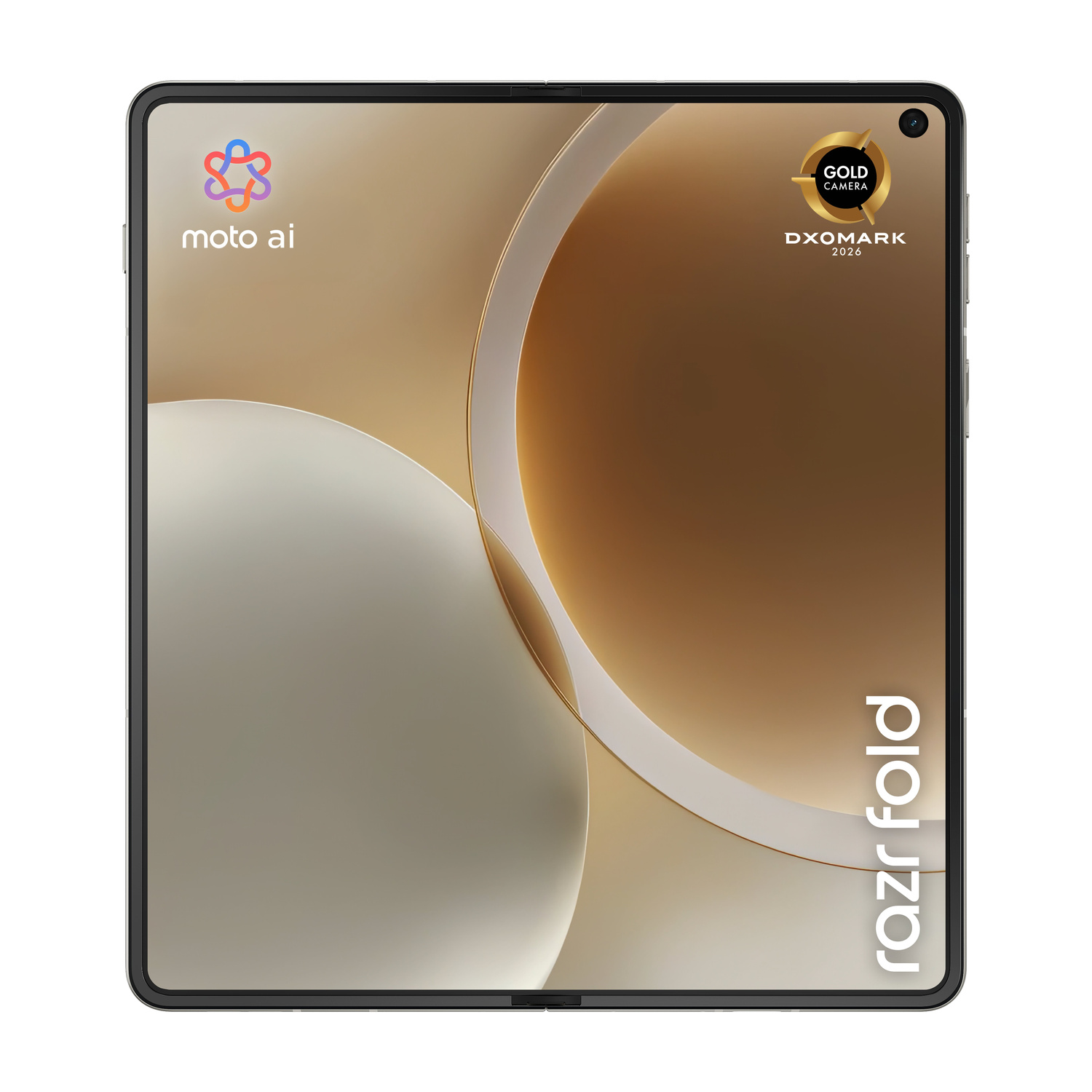 Uno smartphone Motorola Razr Fold aperto con 'moto ai'