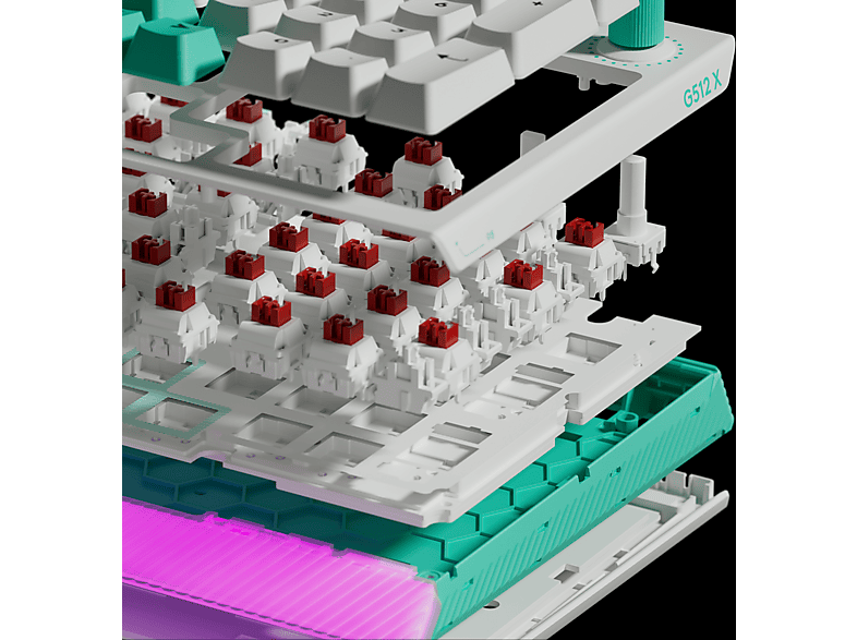 Teclado gaming - Logitech G G512 X 75, Cable, Dual Swap, Mecánico/Analógico TMR intercambiable, Tasa de sondeo 8K, RGB, Personalizable, PC-Mac, Blanco – imagen 2