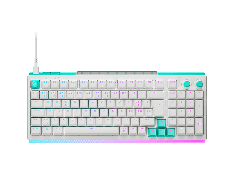 Teclado gaming - Logitech G G512 X 75, Cable, Dual Swap, Mecánico/Analógico TMR intercambiable, Tasa de sondeo 8K, RGB, Personalizable, PC-Mac, Blanco