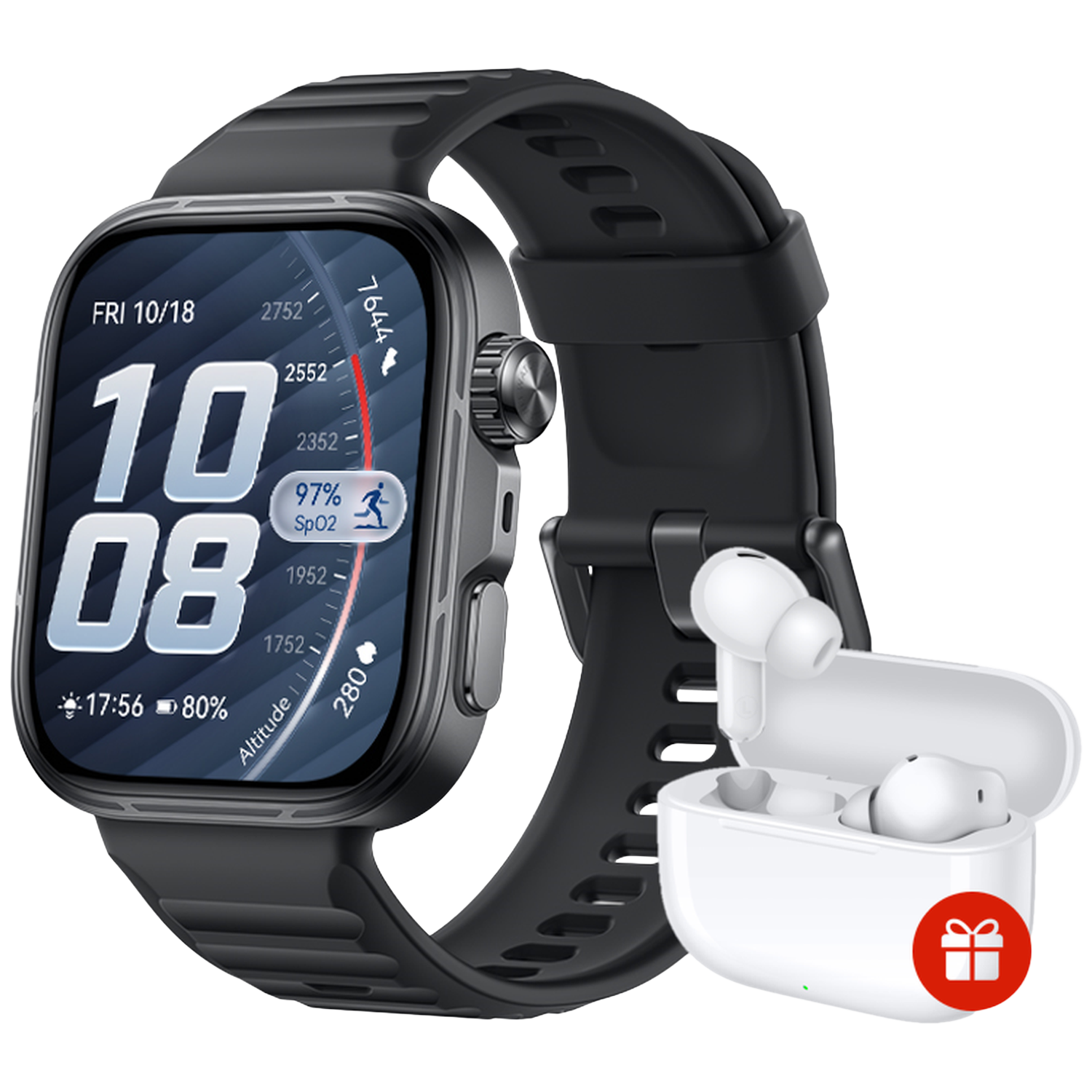 Huawei Watch Fit 5 Pro Black + Freebuds Se4 Smartwatch Zwart