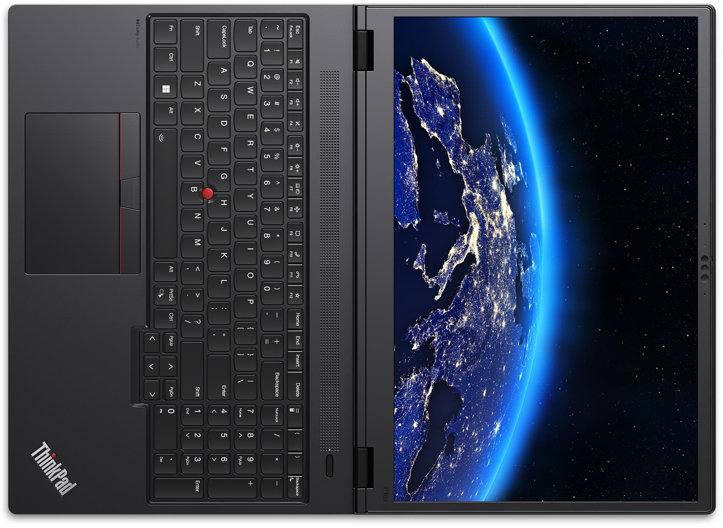 Egy nyitott fekete laptop billentyűzettel és képernyővel, amely a Földet mutatja űrből.