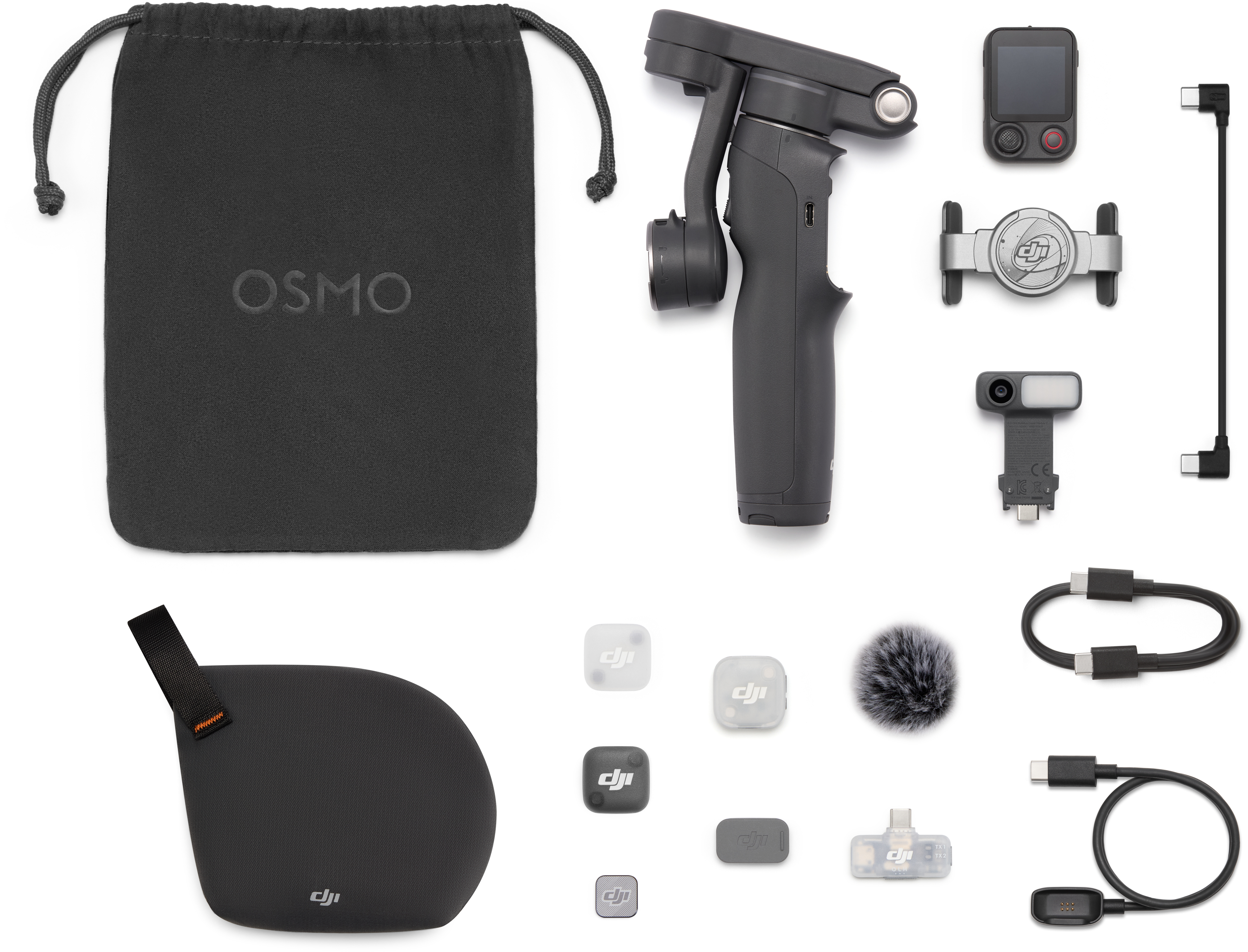 Accessoires DJI Osmo : nacelle, sac, câbles, micro, lumière et plus.