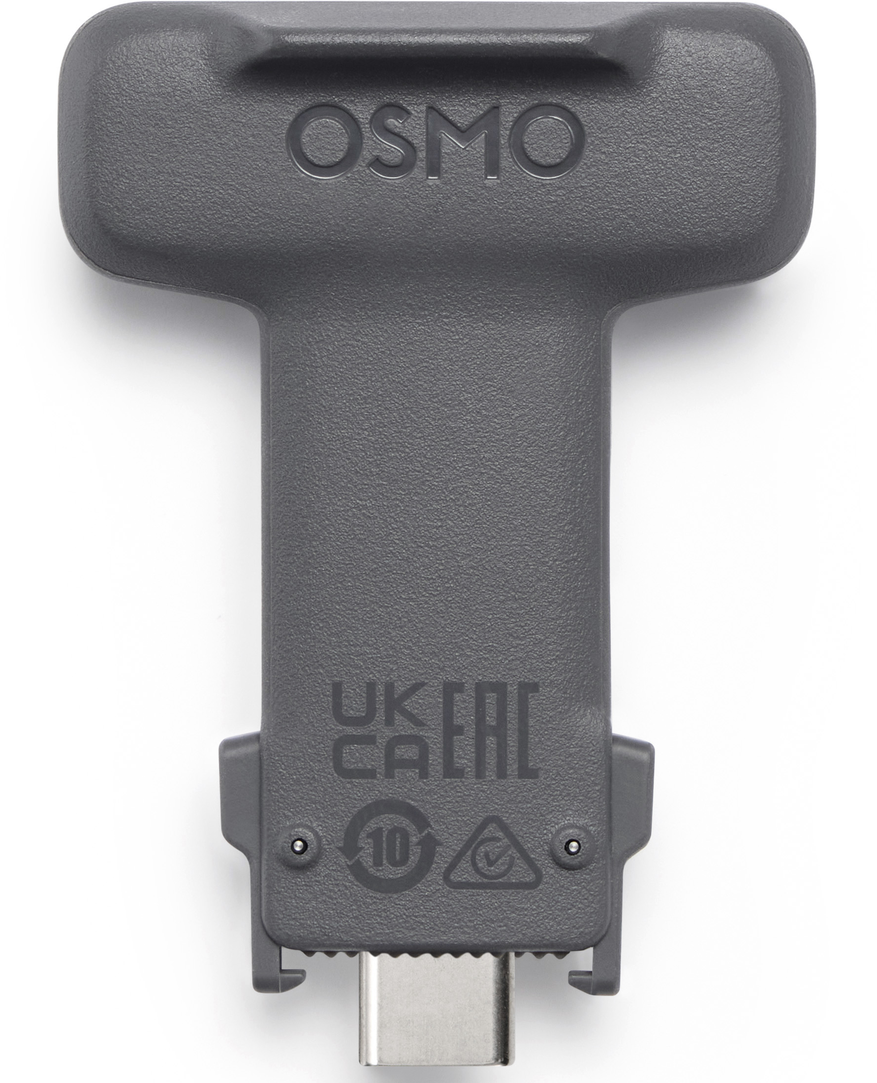 Grauer OSMO-Adapter mit USB-C-Anschluss und Siegeln.