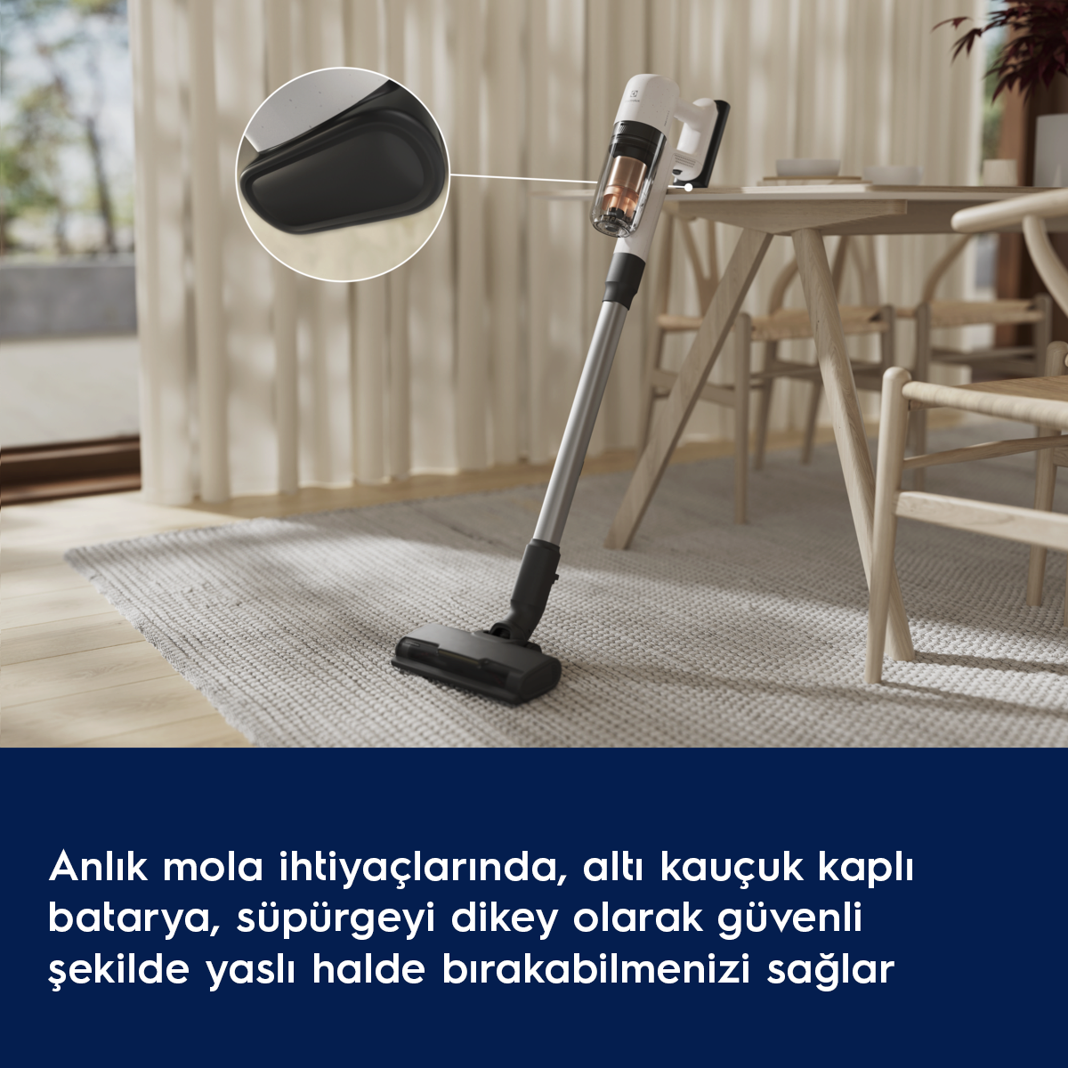 ELECTROLUX EP72UB21SW Toz Torbasız Şarjlı Dikey Süpürge Deniz