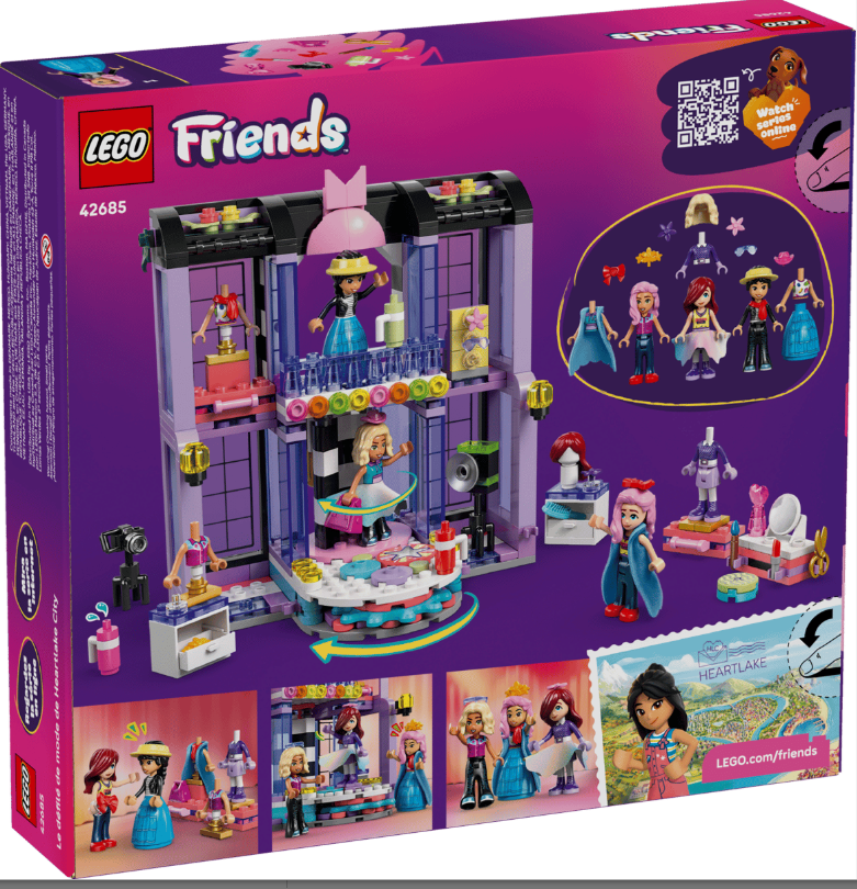 Lego Friends Spielzeug: Modenschau mit drehbarer Bühne, Figuren und Kleidung.