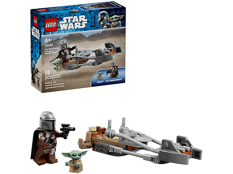 Lego Star Wars: 75436 Der Mandalorianer und Grogu auf ihrem Speeder Bike™ Bausatz
