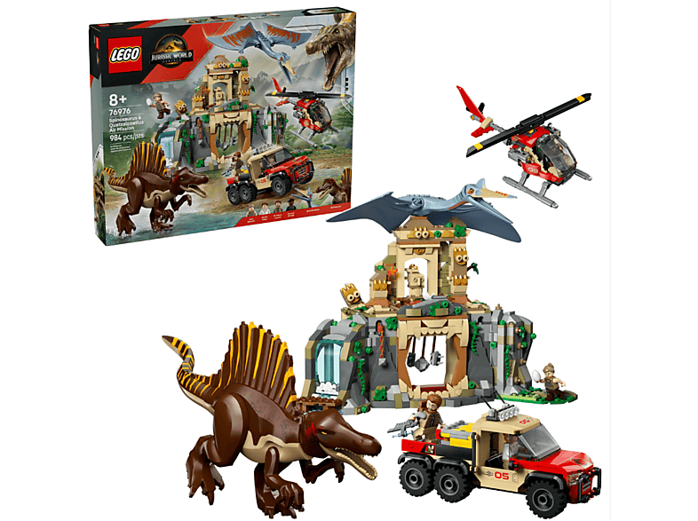 Lego Jurassic World: 76976 Spinosaurier & Quetzalcoatlus: Hubschrauber-Einsatz Bausatz