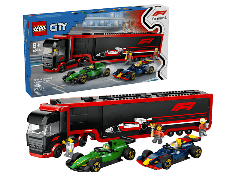 Lego City: 60445 F1® Transporter mit RB20 & AMR24 F1® Rennautos Bausatz