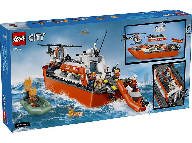 Lego City: 60504 Rettungsboot der Küstenwache mit Hubschrauber Bausatz — Foto 4 von 4