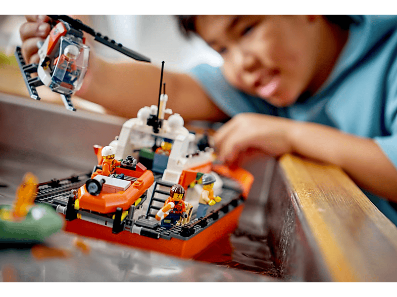Lego City: 60504 Rettungsboot der Küstenwache mit Hubschrauber Bausatz — Foto 3 von 4