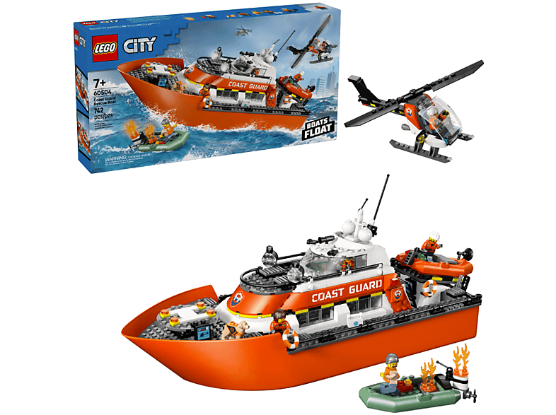 Lego City: 60504 Rettungsboot der Küstenwache mit Hubschrauber Bausatz
