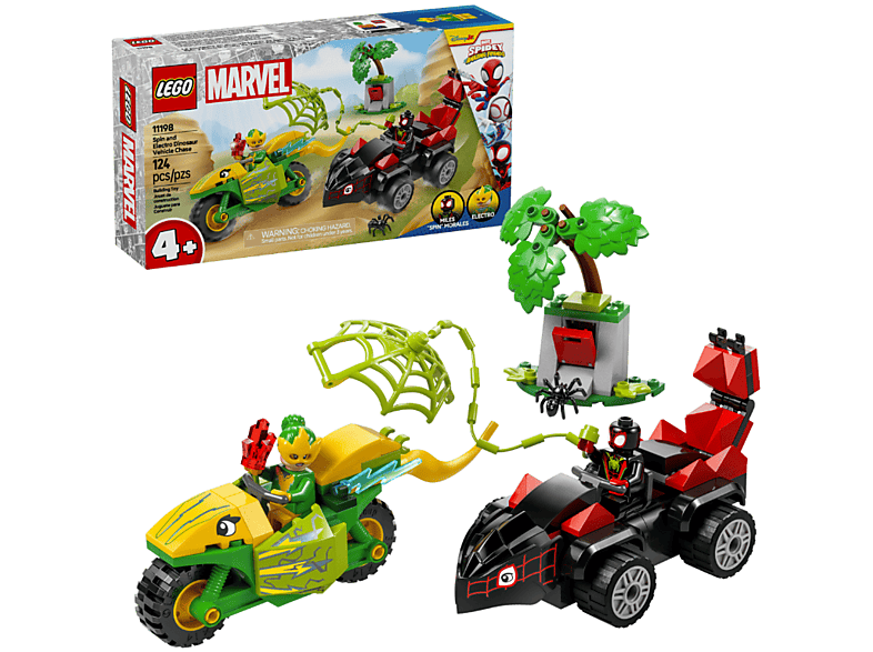 Lego Marvel: 11198 Actionspaß mit Spin und Electro in ihren Dino-Flitzern Bausatz