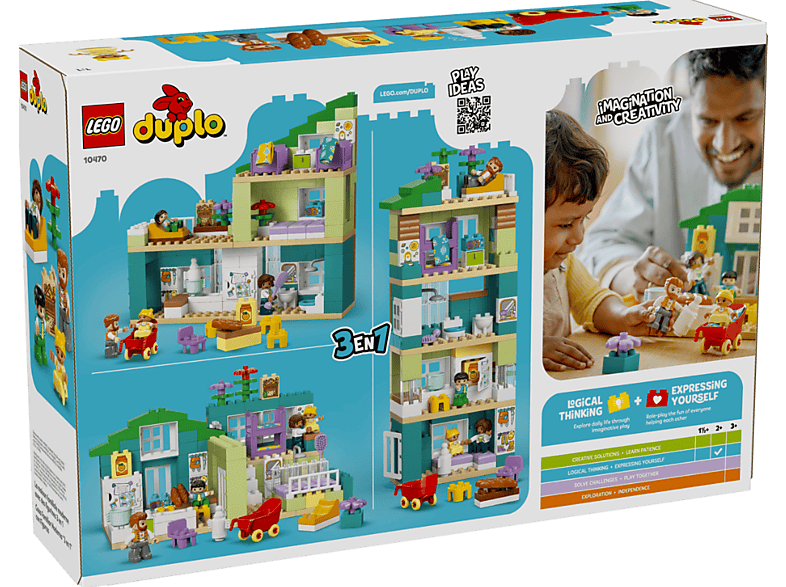 Lego Duplo: 10470 Modernes Familienhaus mit Figuren – 3-in-1-Set Bausatz