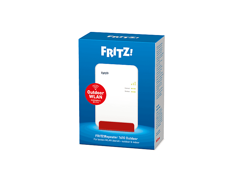 AVM FRITZ!Repeater 1610 Outdoor, Wi-Fi 6, für den Außen- und Innenbereich, Weiß/Rot; WLAN Mesh-Repeater — Foto 3 von 4