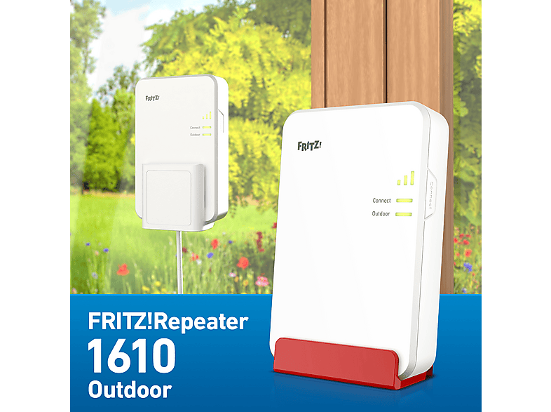 AVM FRITZ!Repeater 1610 Outdoor, Wi-Fi 6, für den Außen- und Innenbereich, Weiß/Rot; WLAN Mesh-Repeater — Foto 4 von 4