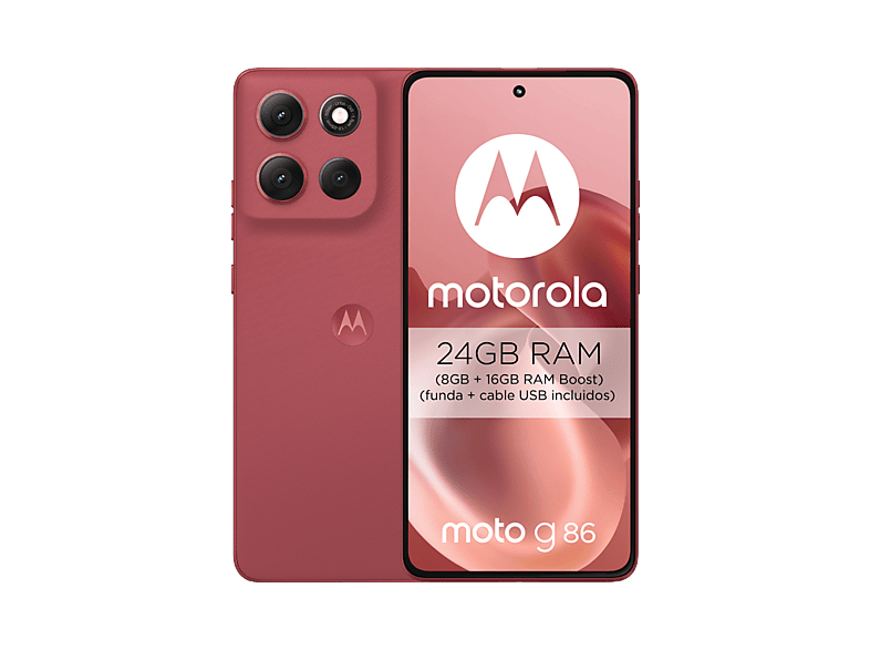 Móvil - Motorola g86 5G, Chrysanthemum, 256 GB, 8 GB RAM, 6.67" pOLED, MediaTek Dimensity 7300, 5200 mAh