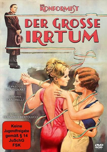 Ein Mann steht links, zwei Frauen tanzen im Vordergrund. Filmtitel 'Der grosse Irrtum'.