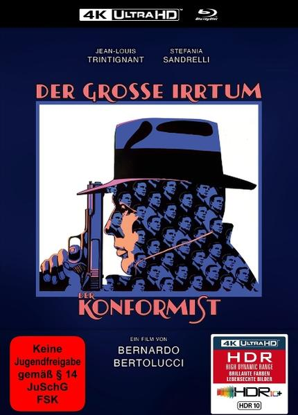 Filmplakat mit Mann im Hut, der eine Pistole hält, und vielen Gesichtern.