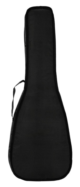 Czarna torba na gitarę z uchwytem, na białym tle.